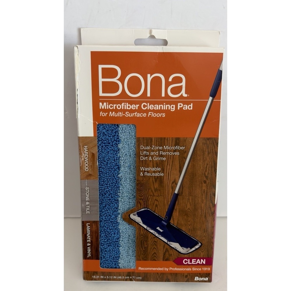 Bona Microfiber Floor CLEANING PAD 18.31" x 5.12" Replacement Mop Head‎  NEW!